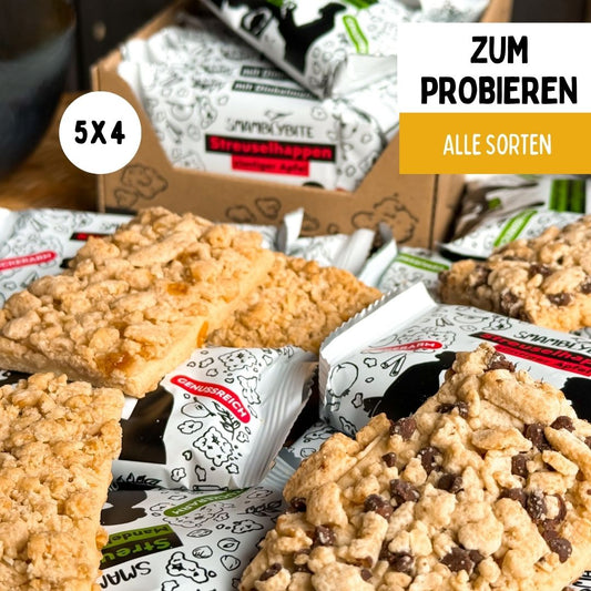 Streuselhappen Probierbox (20 Stk.)
