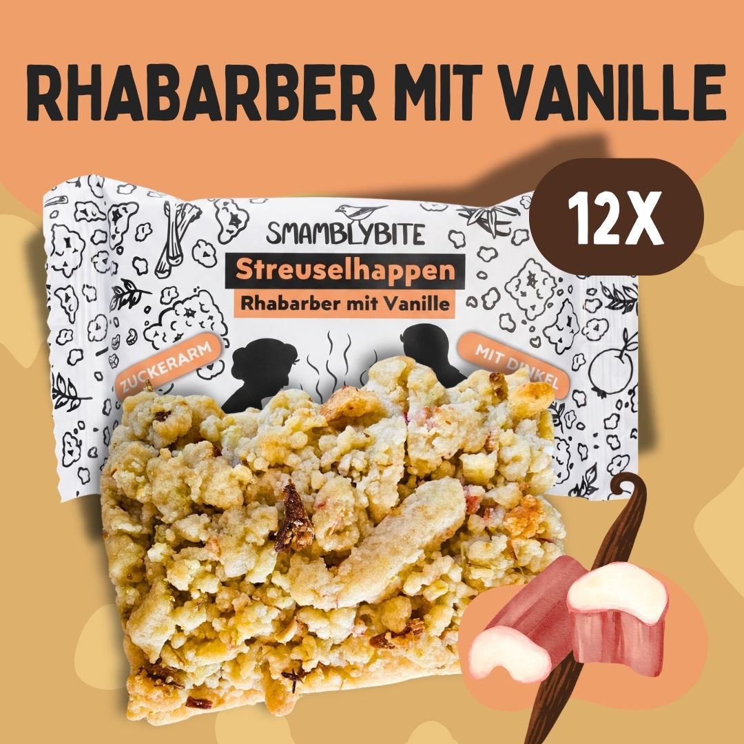 Streuselhappen Rhabarber mit Vanille (12x)