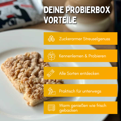 Streuselhappen Probierbox (15 Stk.)