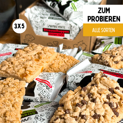 Streuselhappen Probierbox (15 Stk.)